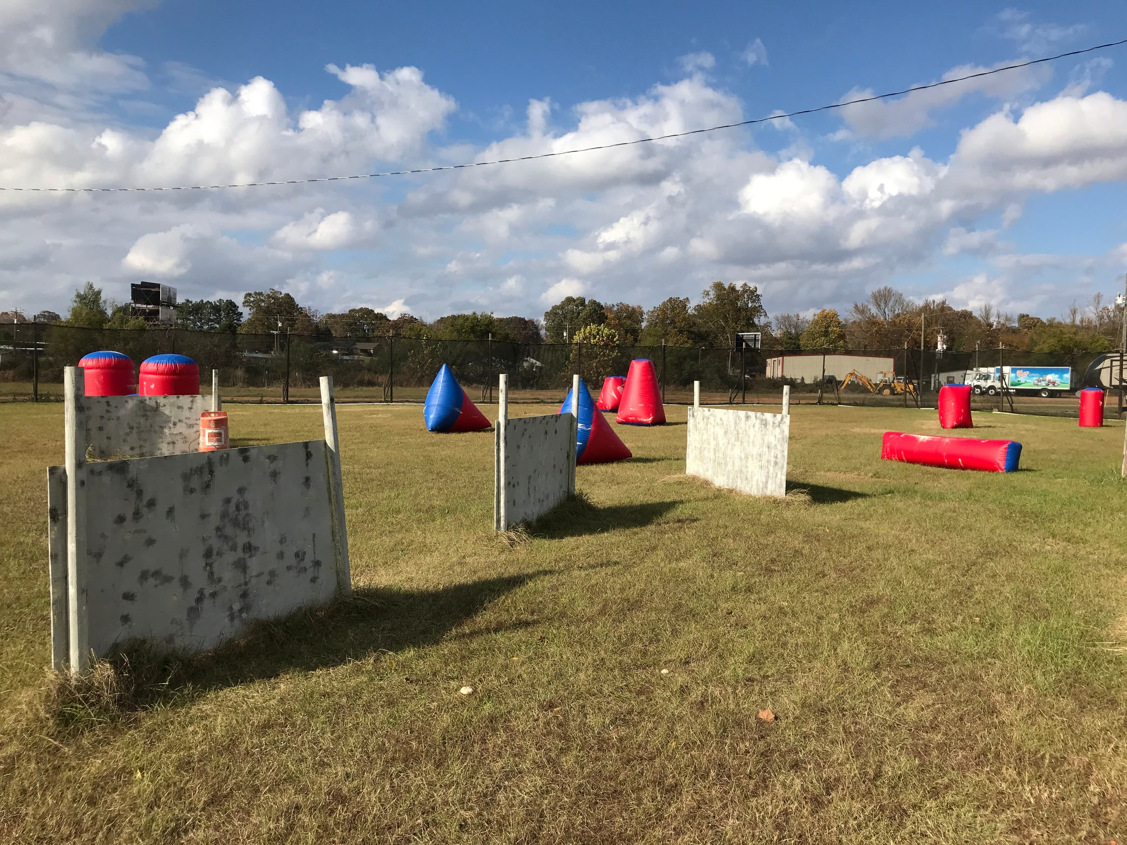 Aerial view of Rebel RV Park facilities and grounds